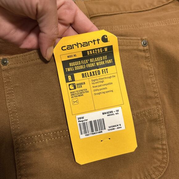Carhartt Rugged Flex Relaxed Fit Twill Double Knee Front Work Pant Sz 26W womens - Picture 3 of 5